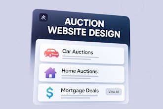 create auction website, home or car auction, auction website for mortgage