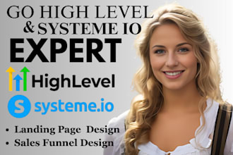 build ghl, clickfunnel, systeme io sales funnel, gohighlevel landing page