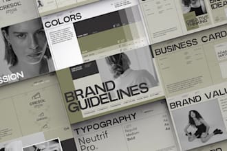 design brand style guide, brand book, logo design, brand kit and guidelines