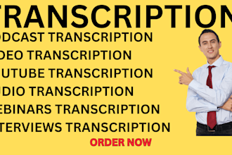 transcribe youtube audio video interview podcast webinar video transcript