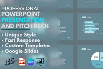 do powerpoint slides redesign, pitch deck design, keynote or canva presentation