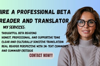 beta read translate your novel thriller romance horror science fantasy fiction