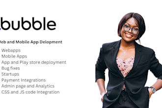 build bubble io webapp, convert to mobile app, saas, bubble website marketplace