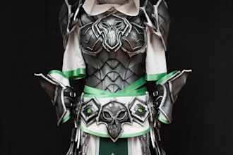 model, 3d print, and ship your custom cosplay armor, props, or wearable costume