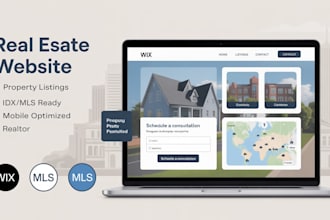 design wix real estate website property listing website or realtor landing page