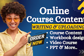 create online course content workbook elearning training video course creation