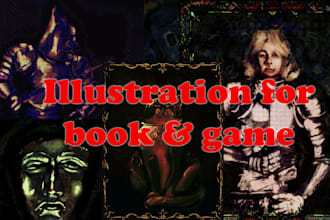 make an illustration for a game book video merch