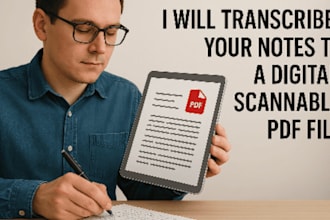 type out hand written notes to scannable pfds