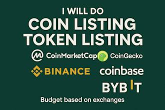 coin listing token listing on coinmarketcap coingecko binance coinbase bybit