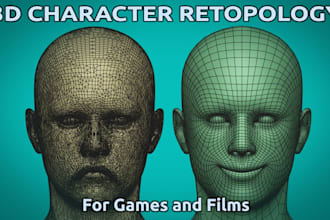 do professional character retopology for games and animation