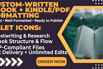 write and format a high quality ebook for kindle or PDF
