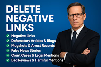 delete negative links remove bad articles erase mugshots false news cases google