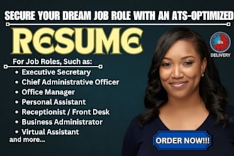 write administrative resume, senior executive assistant, office sales manager cv