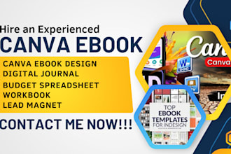 canva ebook, workbook design, magazine, booklet, worksheet design, flyer design