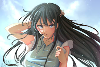 draw custom anime art for you