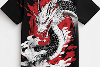 costum design japanese anime manga art for tshirt design