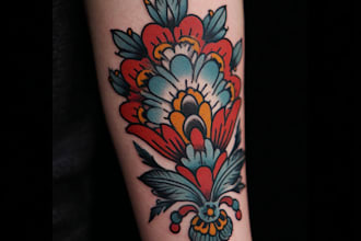 create a tattoo design for leg sleeve