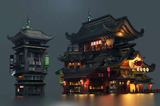 do 3d game environment, game level design, 3d environment, game terrain map, pcg