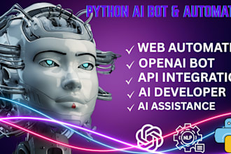 develop python ai bot, openai chatbot, web automation, telegram, discord bot,