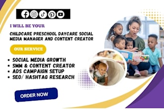 be your childcare preschool daycare social media manager and content creator