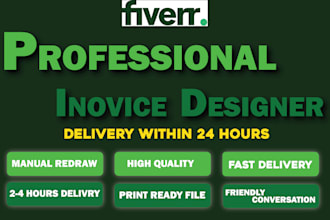design a professional and custom invoice for your business or brand
