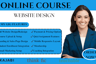 design teachable, thinkific, podia, kajabi forento for online course website