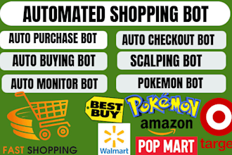 develop auto buying bot, auto checkout bot, popmart bot, pokemon bot, purchase