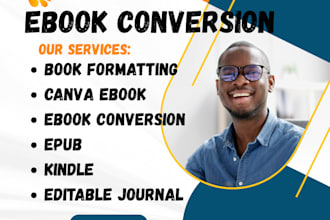 do ebook conversion to epub, mobi, pdf with professional canva design