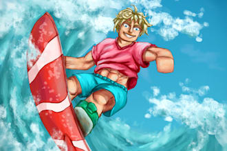 be drawing promo art for the roblox game