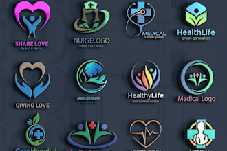 do premium clinic medical wellness dental logo design