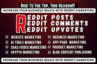 do organic reddit post for ai website saas product link blog content marketing