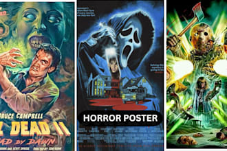 do 70s 80s retro horror vintage comic style, gore dark art movie horror poster