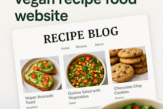 create a recipe blog website food blog website vegan recipe food website