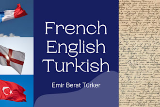 translate in french english and turkish or write texts on any subject