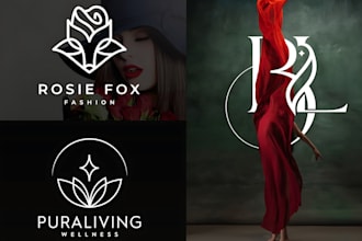 do custom line art luxury clothing fashion brand logo design