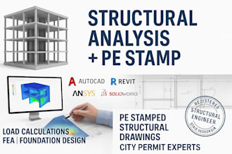 provide structural analysis, load calculations, foundation designs and pe stamp