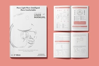 design booklet, instruction manual, user guide, catalogue and PDF design
