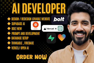 develop supabase, replit ai lovable ai web apps  saas mvp website using bolt new