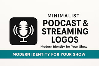 create minimalist podcast and streaming logo designs