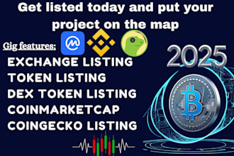 do quick token listing on coinmarketcap, coingecko, dex and top exchange