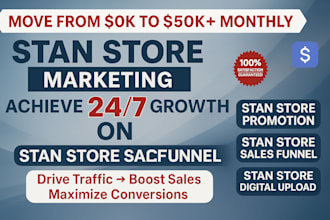 do stan store marketing, stan store promotion, stan store sales funnel