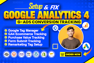 google analytics 4 setup, gads conversion tracking, ga4 ecommerce by tag manager