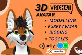create vrchat avatar, furry avatar,vrc avatar,vr character