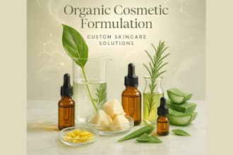 develop cosmetic formulation, organic skincare products and beauty cream lotion