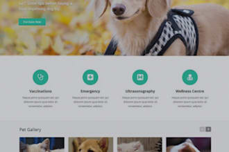 create a responsive veterinary website, pet care website for you