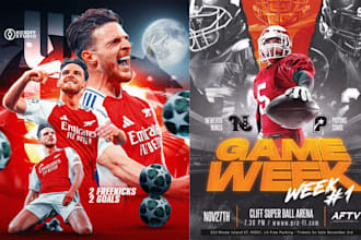 design sport flyer, football flyer, health fitness flyer with qr code