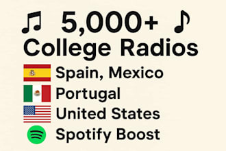 air your spanish song on 5k spain mexico portugal, US college radio