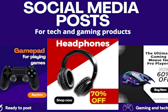 design modern instagram posts for electronics and gaming products