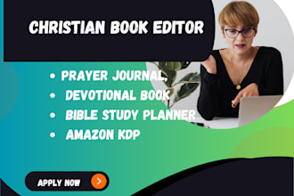 write and design christian ebooks, prayer journals and devotions for KDP