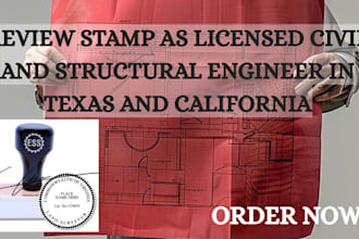 review stamp as licensed civil and structural engineer in texas and california